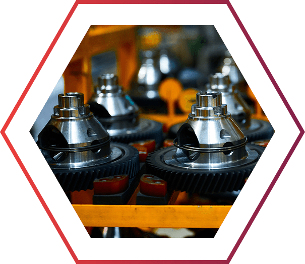 Bevel differential gearboxes for automobiles in plant shop